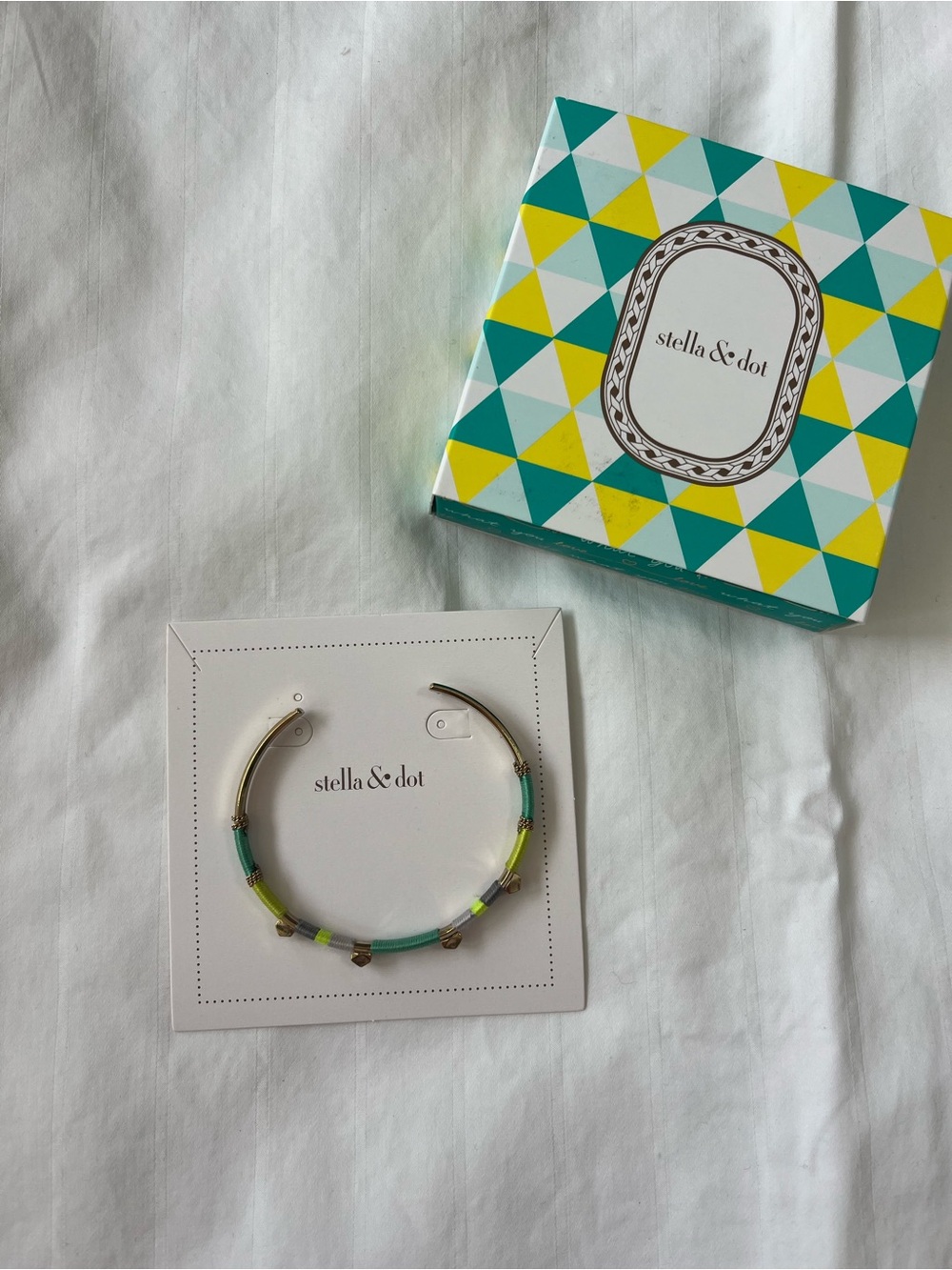 Stella & Dot Teal and Yellow Cuff